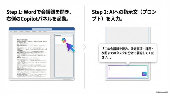 Word Copilotで会議録を要約する方法
