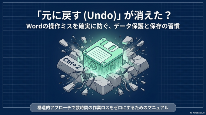 「元に戻す（Undo）」の履歴が消えた？Wordの操作ミスを確実に防ぐための保存の習慣