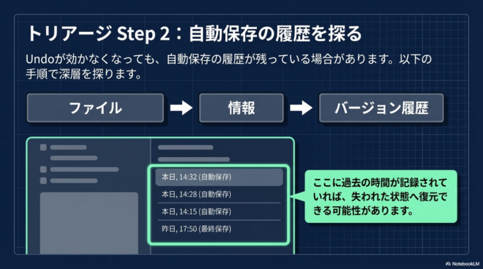 自動保存の履歴を確認する