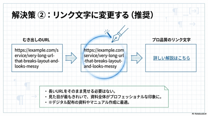 URLをリンク文字に変更する