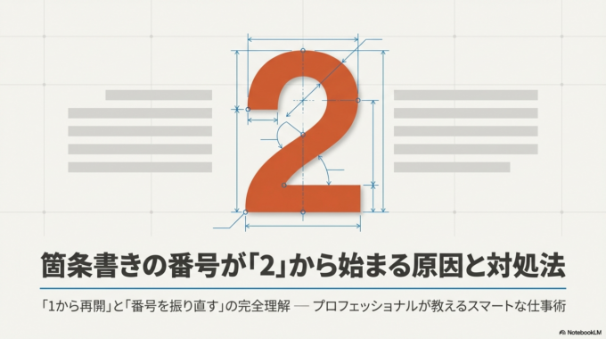 箇条書きの番号が2から始まってしまう…そんな経験ありませんか？