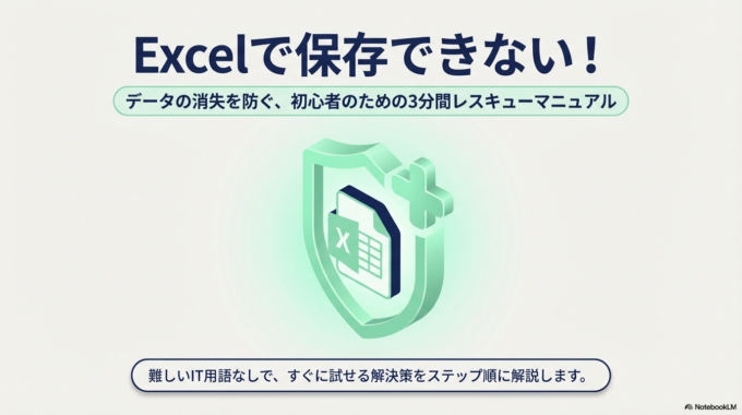 Excelで保存できない原因と解決方法｜初心者でもすぐできる対処法