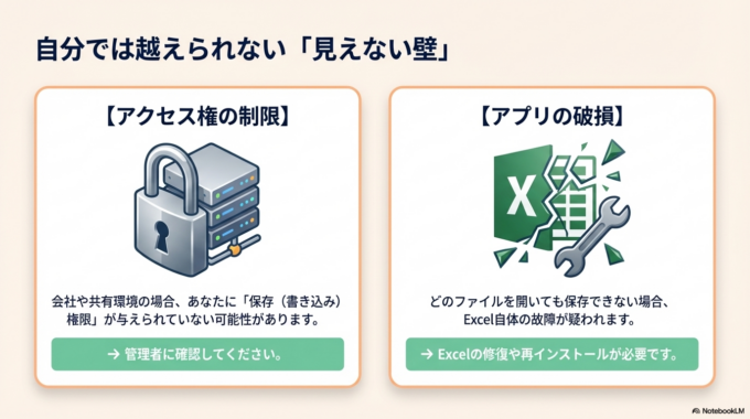 それでも改善しない場合は、Excelの修復や再インストールも検討するとよいでしょう。