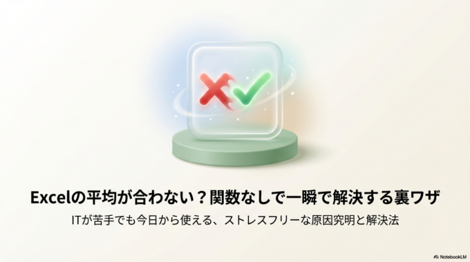 Excelで平均がうまく出ない？関数なしでも一瞬で計算できる方法