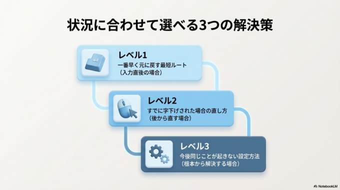一番早くインデントを元に戻す方法