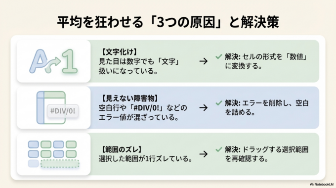 平均がうまく出ない原因