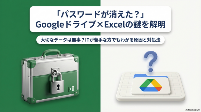 「パスワードが消えた？」GoogleドライブでExcelを開く時の注意点