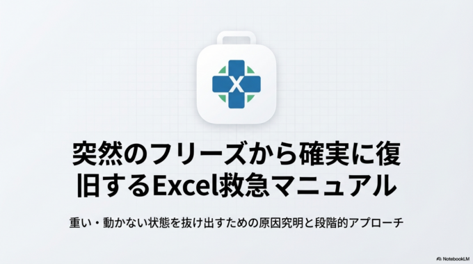 Excelが重い・動かないときの対処法｜原因とすぐできる改善方法