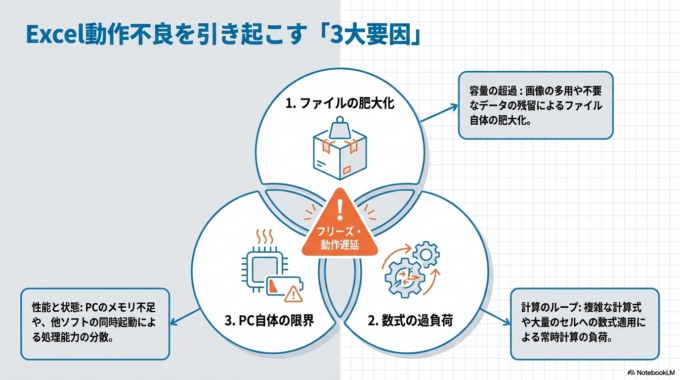 Excelが重くなる主な原因