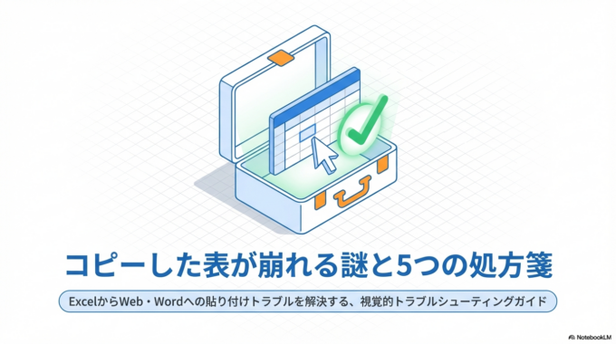 コピーしたら表が崩れる原因と正しい対処法