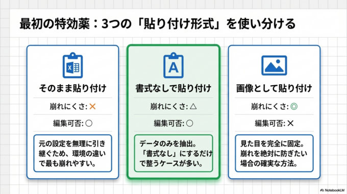貼り付け形式を確認する