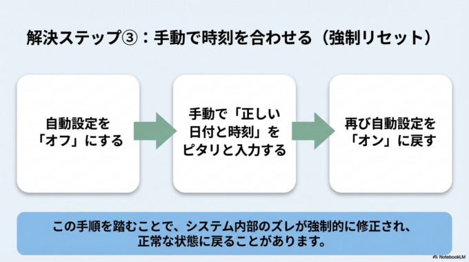 手動で時刻を合わせる