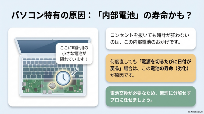 パソコンの電池を疑う