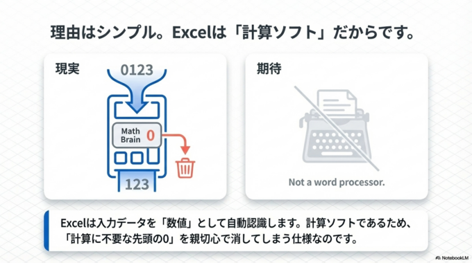 Excelで0が消える原因