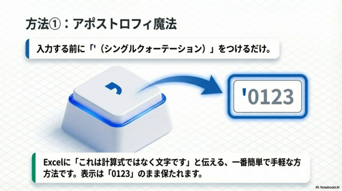 方法①：文字列として入力する