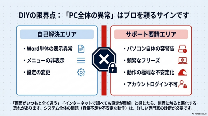 パソコンの操作で困ったときは、インターネットで調べても解決しないケースがあります。特に設定画面の操作は、慣れていないと分かりづらいことも多いです。