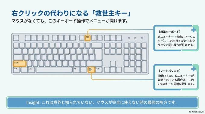 マウスが使えない時の救世主キーとは