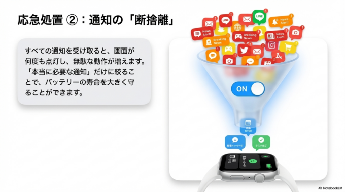 さらに「不要な通知」を減らすことで、無駄な動作を減らせます。