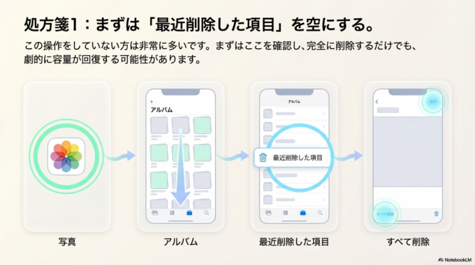 削除した写真を完全に消す