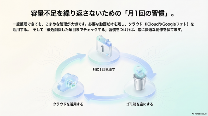 iPhoneの容量不足は、「写真を消したのに減らない」という仕組みを理解するだけで、大きく改善できます。