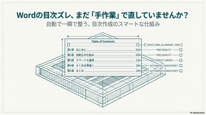 Wordの目次が手入力でズレて直せない?自動でラクに作る方法