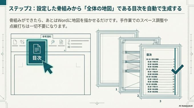 ステップ2:目次を挿入する