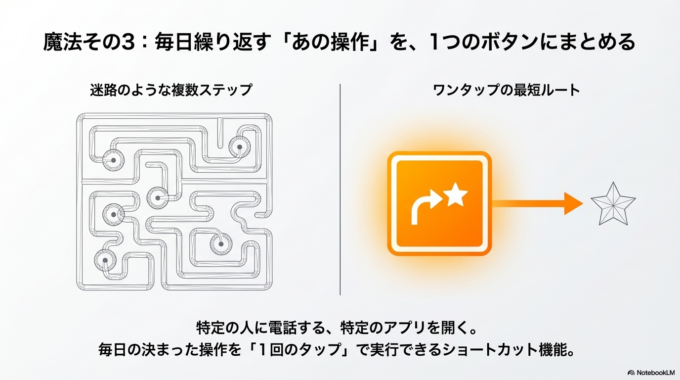 よく使う操作をワンタップにまとめる