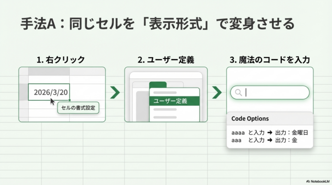 表示形式で曜日を出す方法