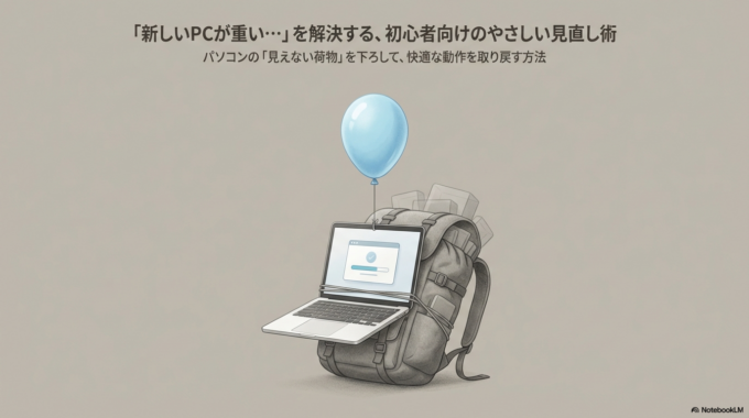 新しいPCが重くて分からない…不要アプリと設定の見直し術