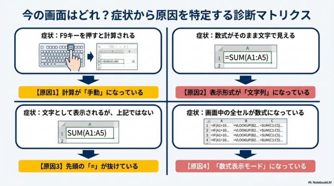 数式が計算されない主な原因