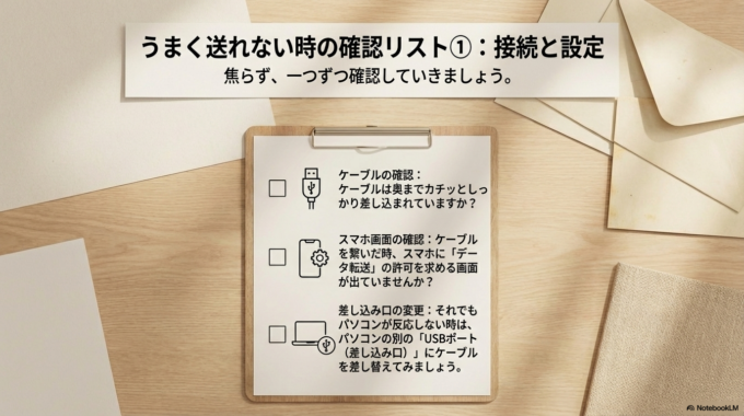 接続や設定の確認