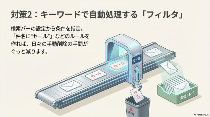 フィルタ機能で自動処理する
