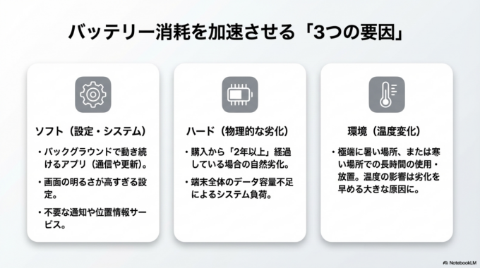 とはいえ、最近のiPhoneには充電を自動で調整してくれる機能もあるため、過度に神経質になる必要はありません。「減りすぎる前に少し充電」が基本です。
