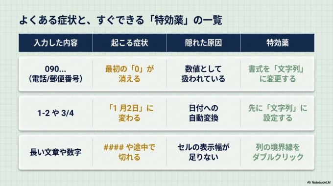 セルの書式を確認する