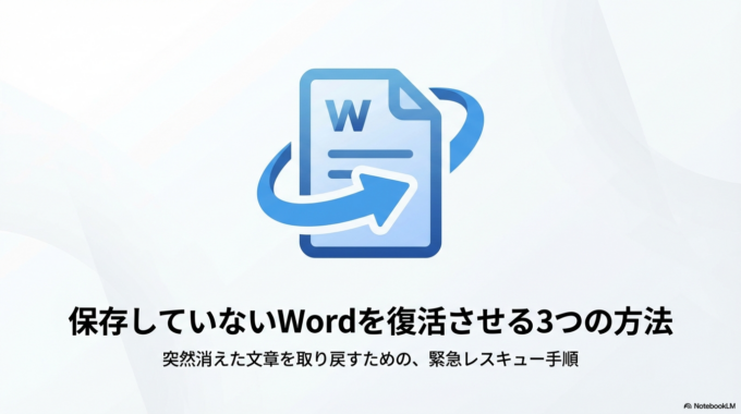 保存していないWordを復活させる3つの方法｜消えた文章を取り戻す手順
