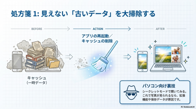 キャッシュを削除する