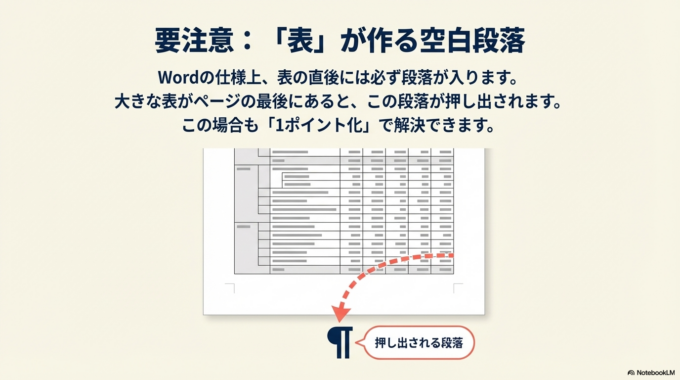 表が原因で白紙ページができることもある