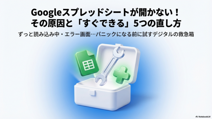 Googleスプレッドシートが開けない原因と直し方｜読み込まない・エラー対処