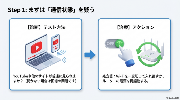 まずは通信状態を確認する