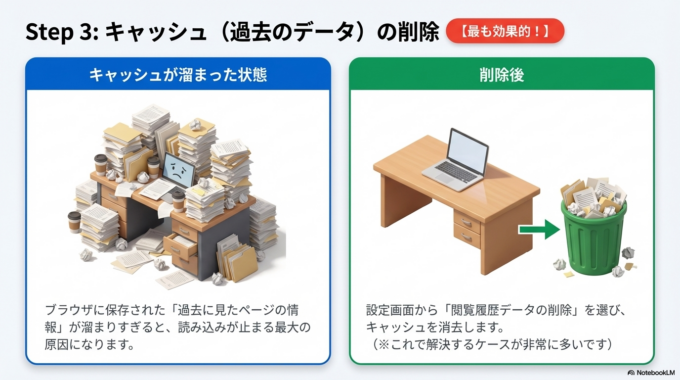 キャッシュを削除する