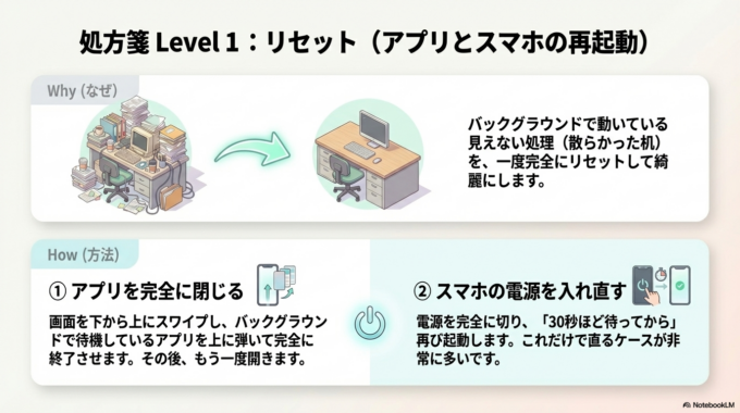 アプリを再起動する