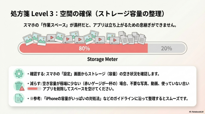 スマホの容量を確認する