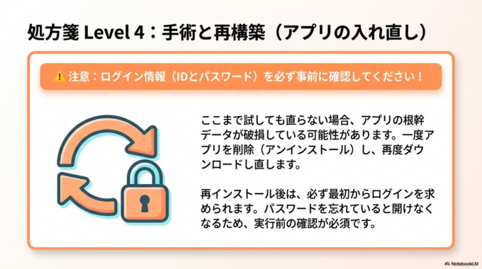 アプリを入れ直す