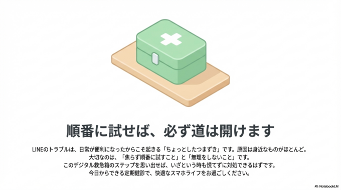 焦らず一つずつ確認していけば、多くの場合は自分で解決できます。大切なのは「順番に試すこと」と「無理をしないこと」です。