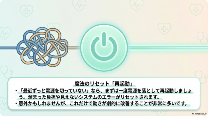 まずは再起動してみる