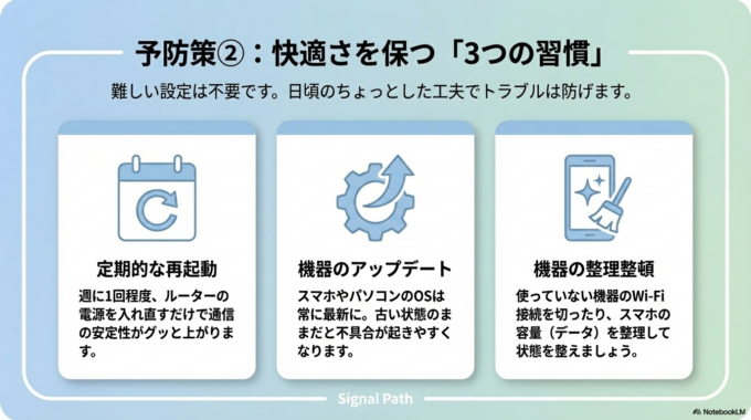 トラブルを防ぐには、日頃のちょっとした工夫が効果的です。