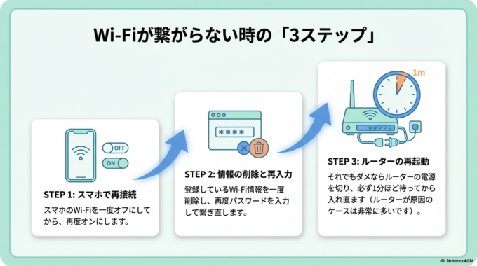 Wi-Fiが繋がらない場合の確認手順