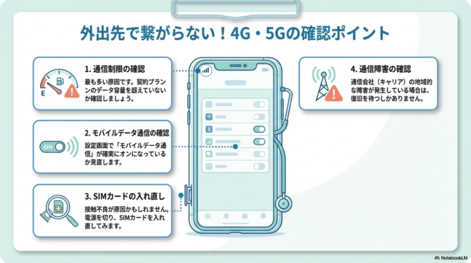 4G・5Gが繋がらない場合の確認手順