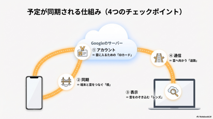 表示・同期の確認方法