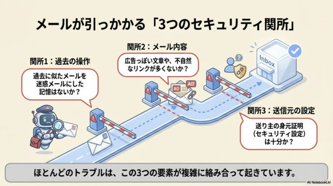 Gmailで迷惑メールに入ってしまう原因